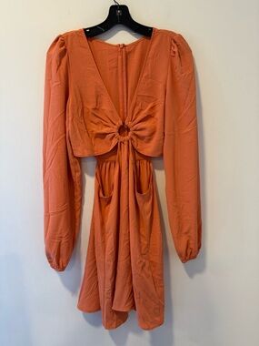 Cupshe Orange Cut Out Dress Size Large